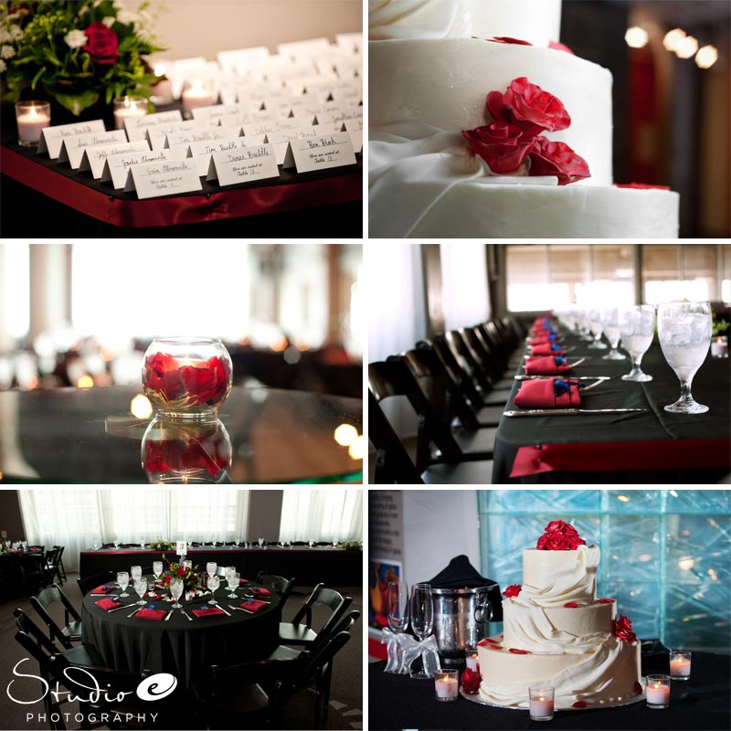 Glassworks wedding Louisville wedding reception details cake